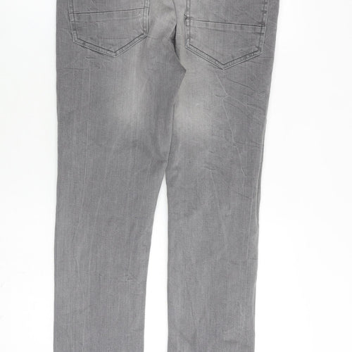 Crafted Mens Grey Cotton Skinny Jeans Size 32 in L30 in Regular Button