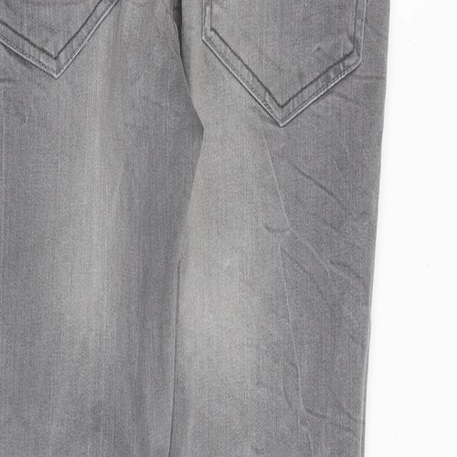 Crafted Mens Grey Cotton Skinny Jeans Size 32 in L30 in Regular Button