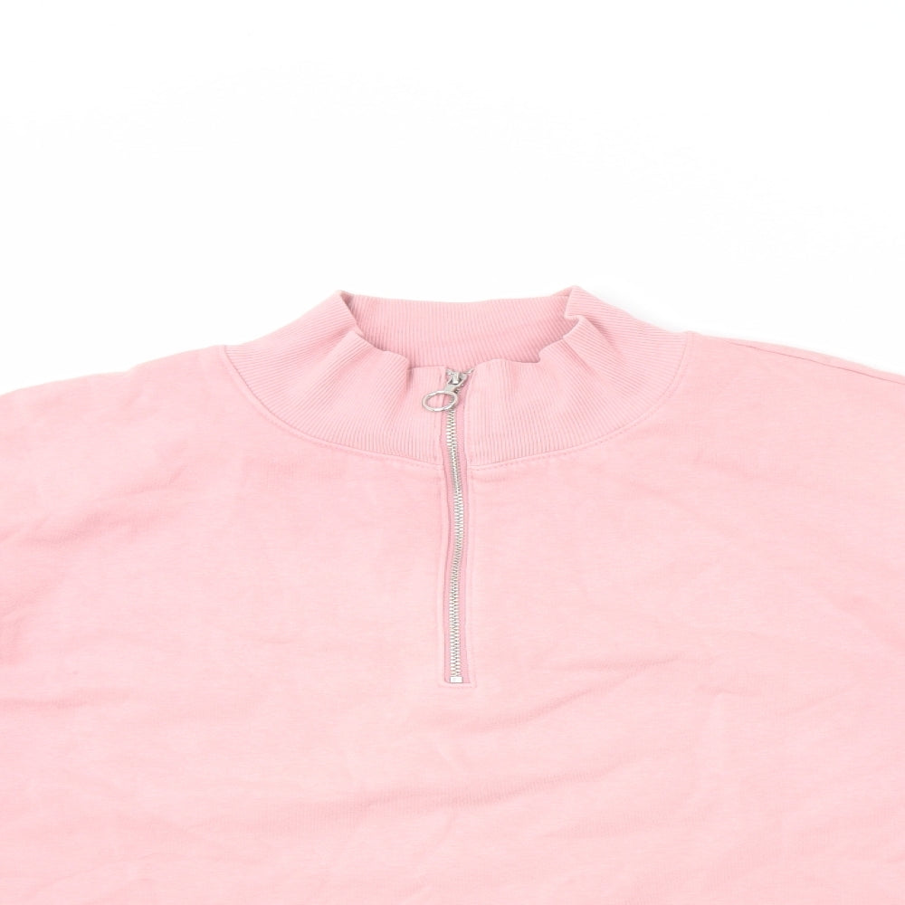 Marks and Spencer Womens Pink Cotton Pullover Sweatshirt Size 18 Zip