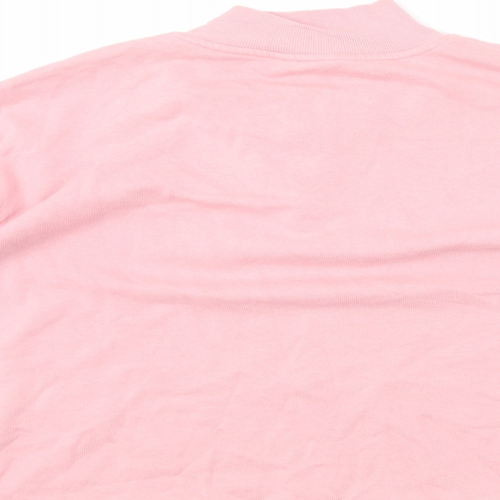 Marks and Spencer Womens Pink Cotton Pullover Sweatshirt Size 18 Zip