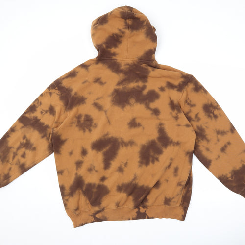 H&M Mens Orange Cotton Pullover Hoodie Size XL - Mickey Mouse Tie Dye