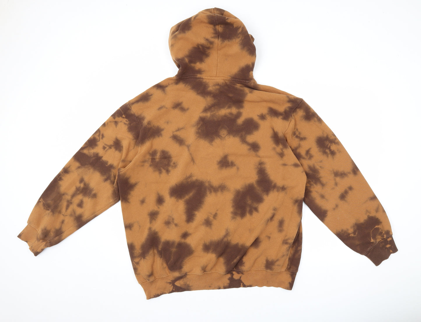 H&M Mens Orange Cotton Pullover Hoodie Size XL - Mickey Mouse Tie Dye
