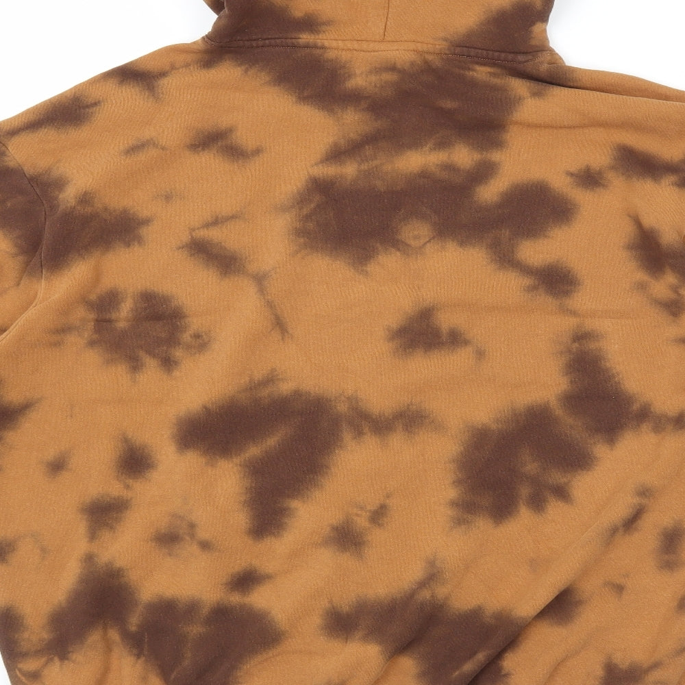 H&M Mens Orange Cotton Pullover Hoodie Size XL - Mickey Mouse Tie Dye