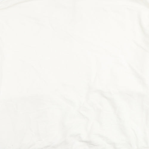Topman Mens Ivory Cotton Pullover Sweatshirt Size M - Pockets 1/4 Zip Drawstring