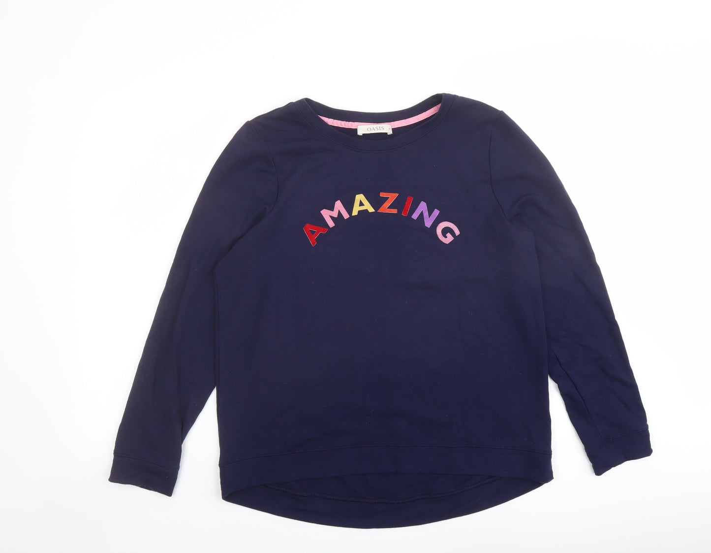Oasis Womens Blue Viscose Pullover Sweatshirt Size M Pullover - Amazing