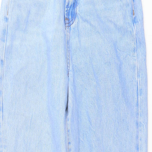 New Look Girls Blue Cotton Boyfriend Jeans Size 11 Years Regular Button - Distressed Denim