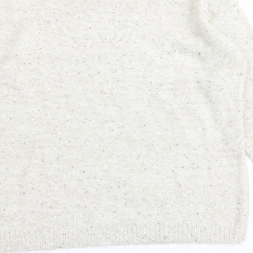 Marks and Spencer Womens Beige Round Neck Acrylic Pullover Jumper Size 10