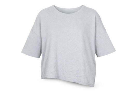 Front view of Phase Eight women’s blue round neck viscose jumper, size M