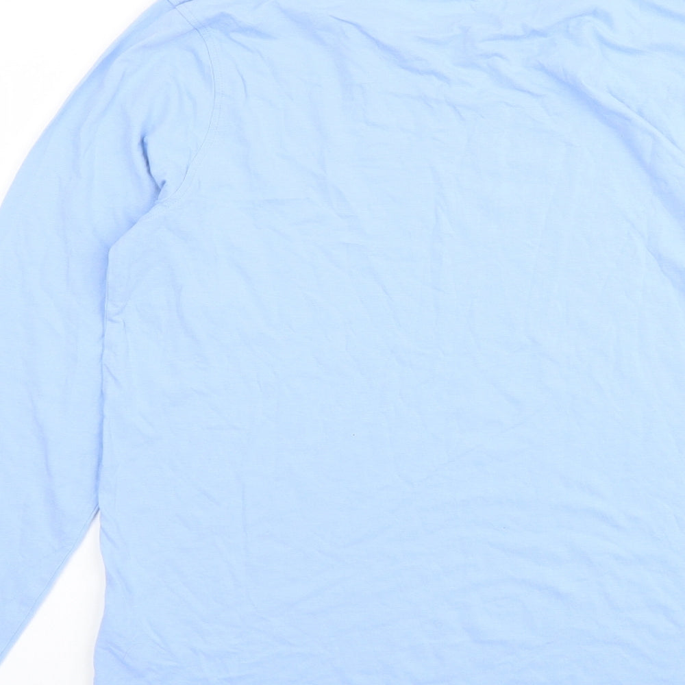 Marks and Spencer Mens Blue Cotton T-Shirt Size S Round Neck