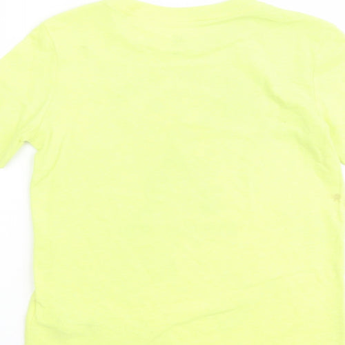 Gap Boys Yellow Cotton Basic T-Shirt Size 6-7 Years Round Neck Pullover - SpongeBob SquarePants
