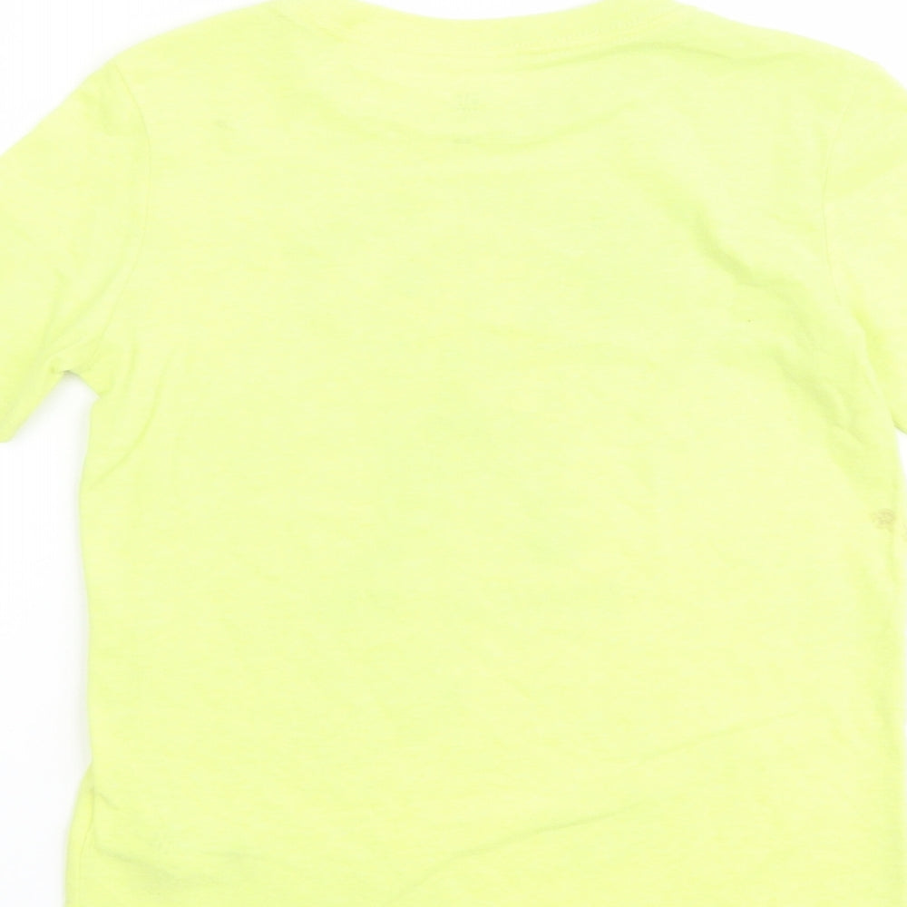 Gap Boys Yellow Cotton Basic T-Shirt Size 6-7 Years Round Neck Pullover - SpongeBob SquarePants