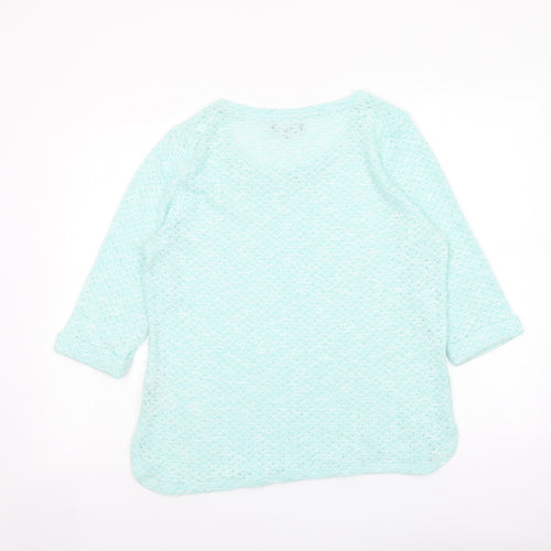 New Look Womens Green Boat Neck Polyester Pullover Jumper Size 18