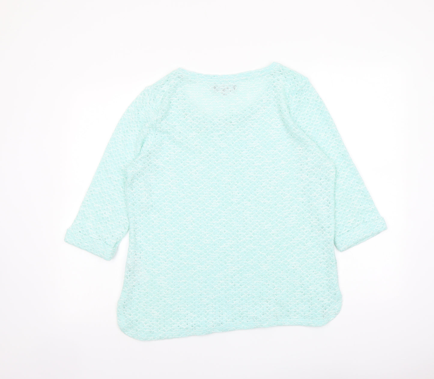 New Look Womens Green Boat Neck Polyester Pullover Jumper Size 18