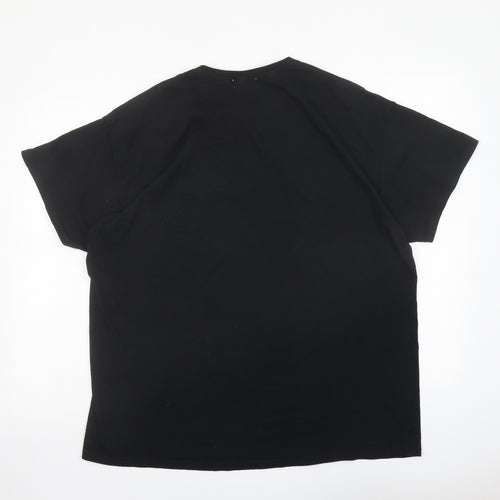 Topman Mens Black Cotton T-Shirt Size L Crew Neck - Barcelona
