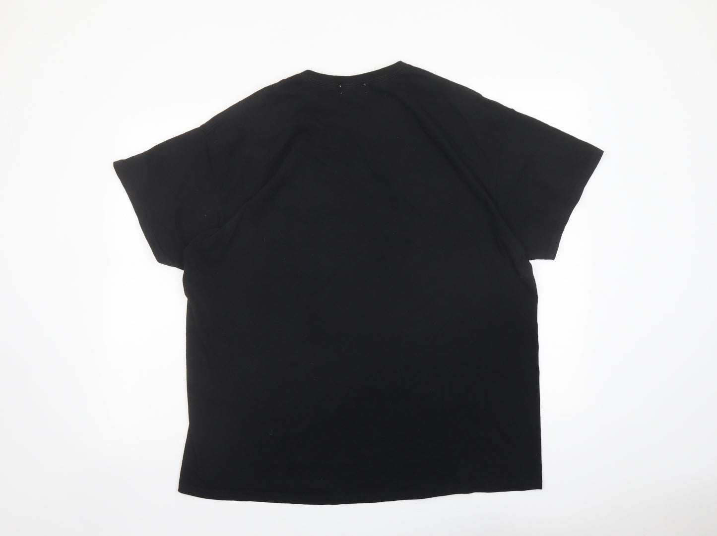 Topman Mens Black Cotton T-Shirt Size L Crew Neck - Barcelona