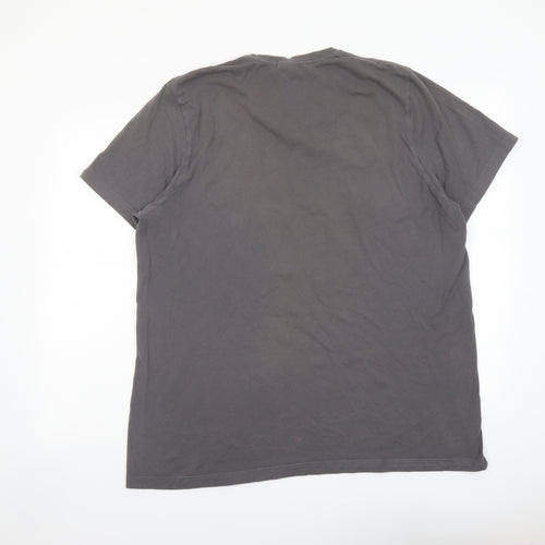 adidas Mens Grey Cotton T-Shirt Size XL Crew Neck