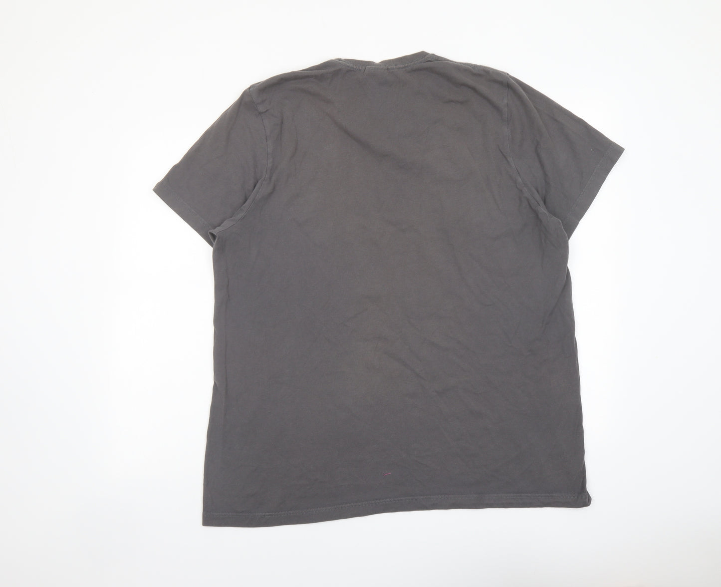 adidas Mens Grey Cotton T-Shirt Size XL Crew Neck