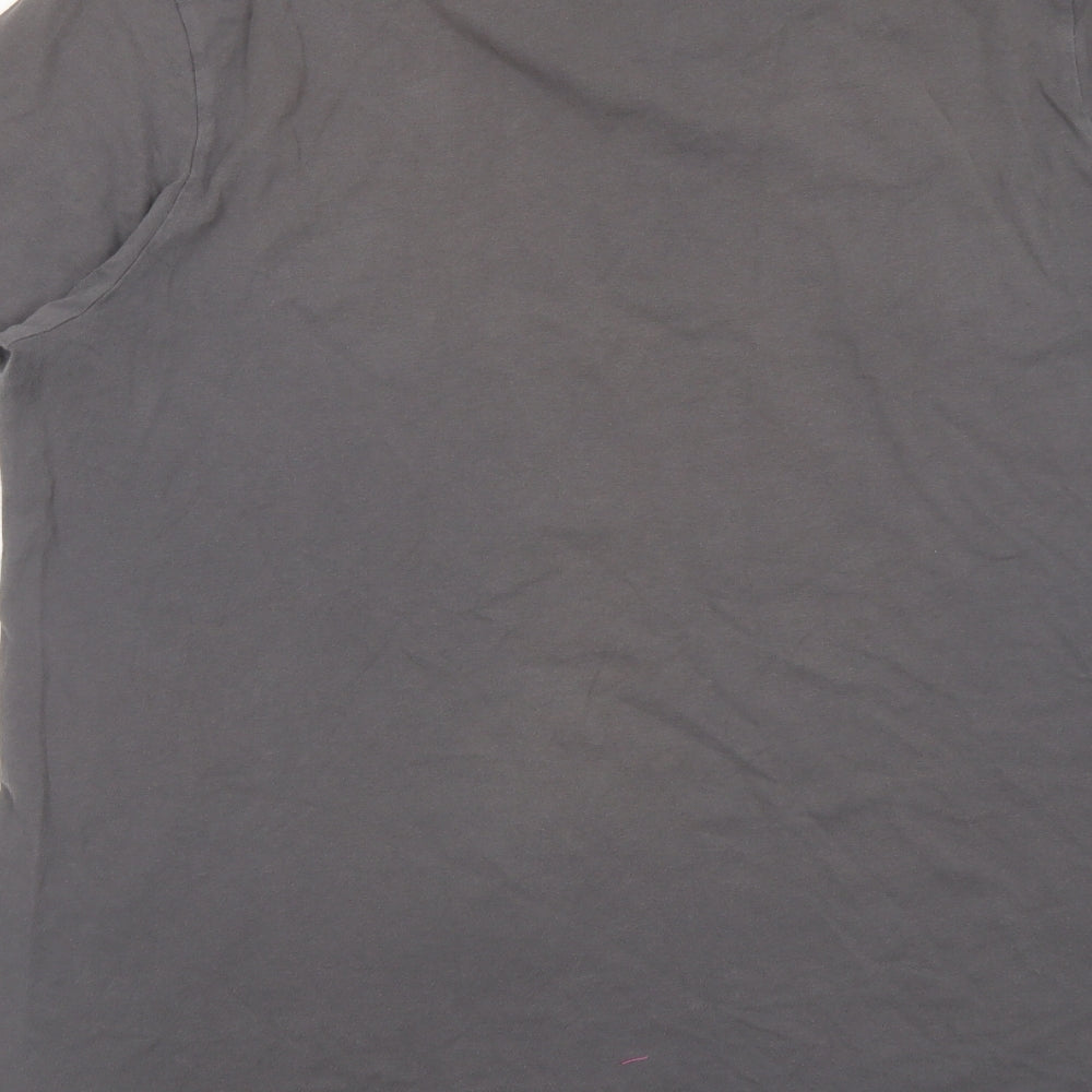 adidas Mens Grey Cotton T-Shirt Size XL Crew Neck