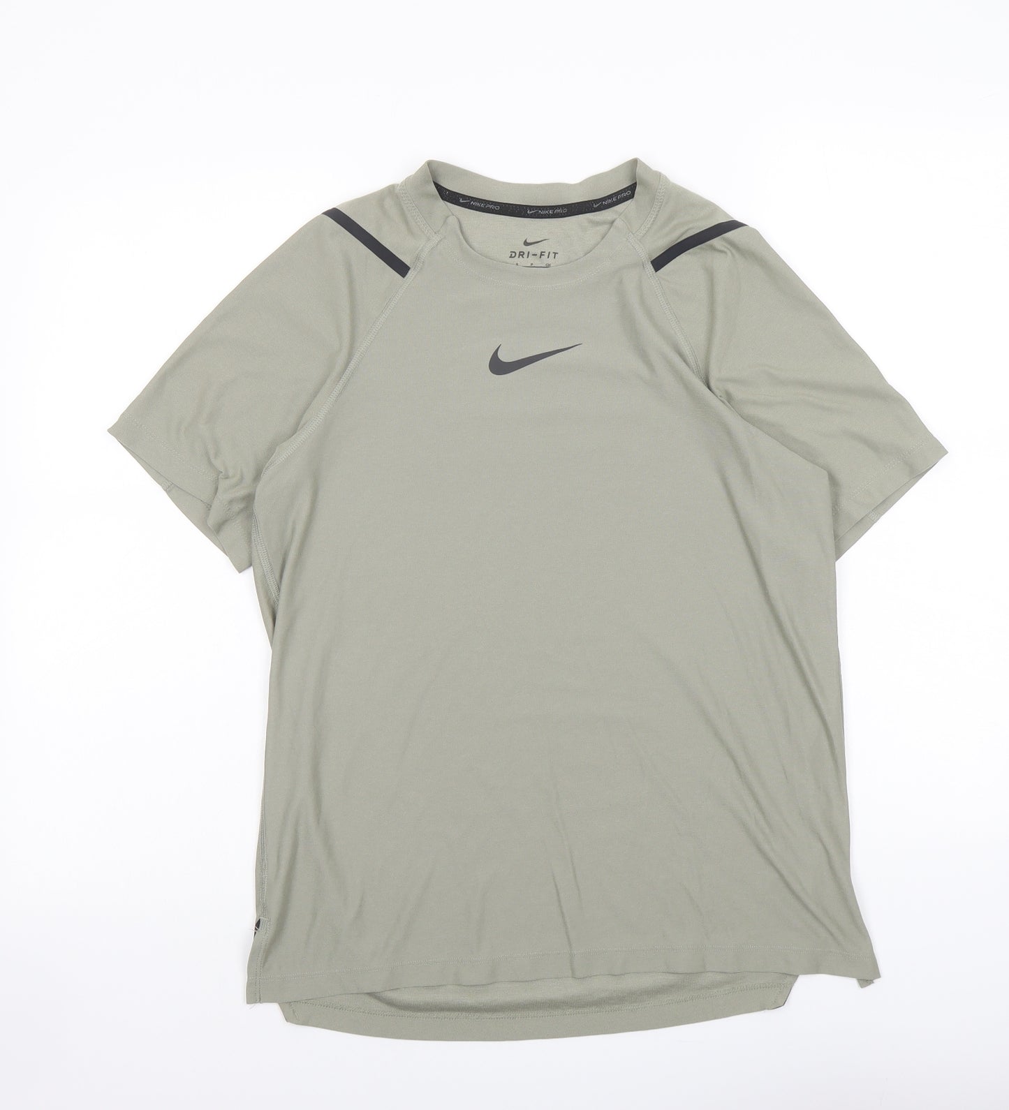 Nike Mens Green Polyester Basic T-Shirt Size S Round Neck Pullover