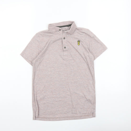 NEXT Boys Pink Cotton Basic Polo Size 9 Years Collared Button
