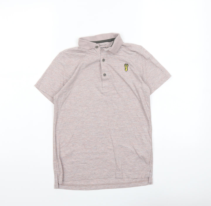 NEXT Boys Pink Cotton Basic Polo Size 9 Years Collared Button
