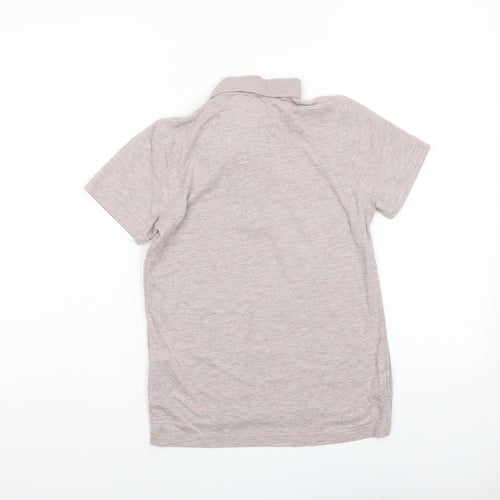 NEXT Boys Pink Cotton Basic Polo Size 9 Years Collared Button
