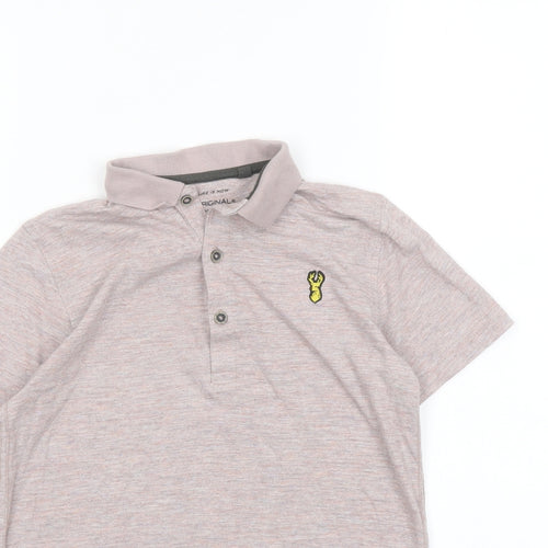 NEXT Boys Pink Cotton Basic Polo Size 9 Years Collared Button