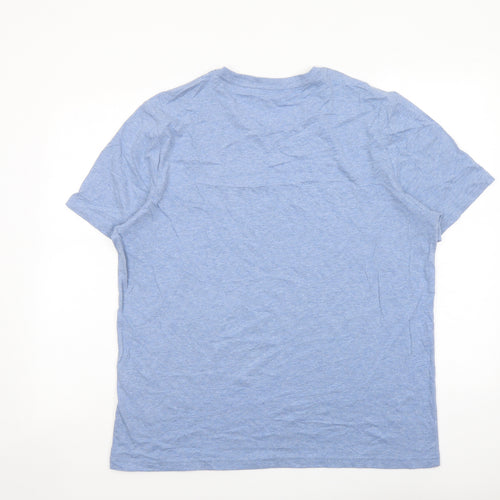 Marks and Spencer Mens Blue Cotton T-Shirt Size L Crew Neck
