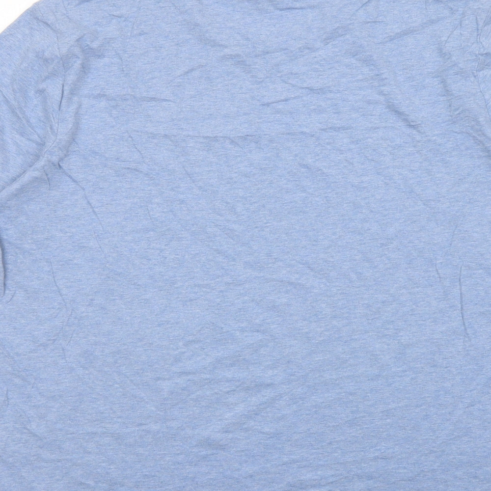 Marks and Spencer Mens Blue Cotton T-Shirt Size L Crew Neck