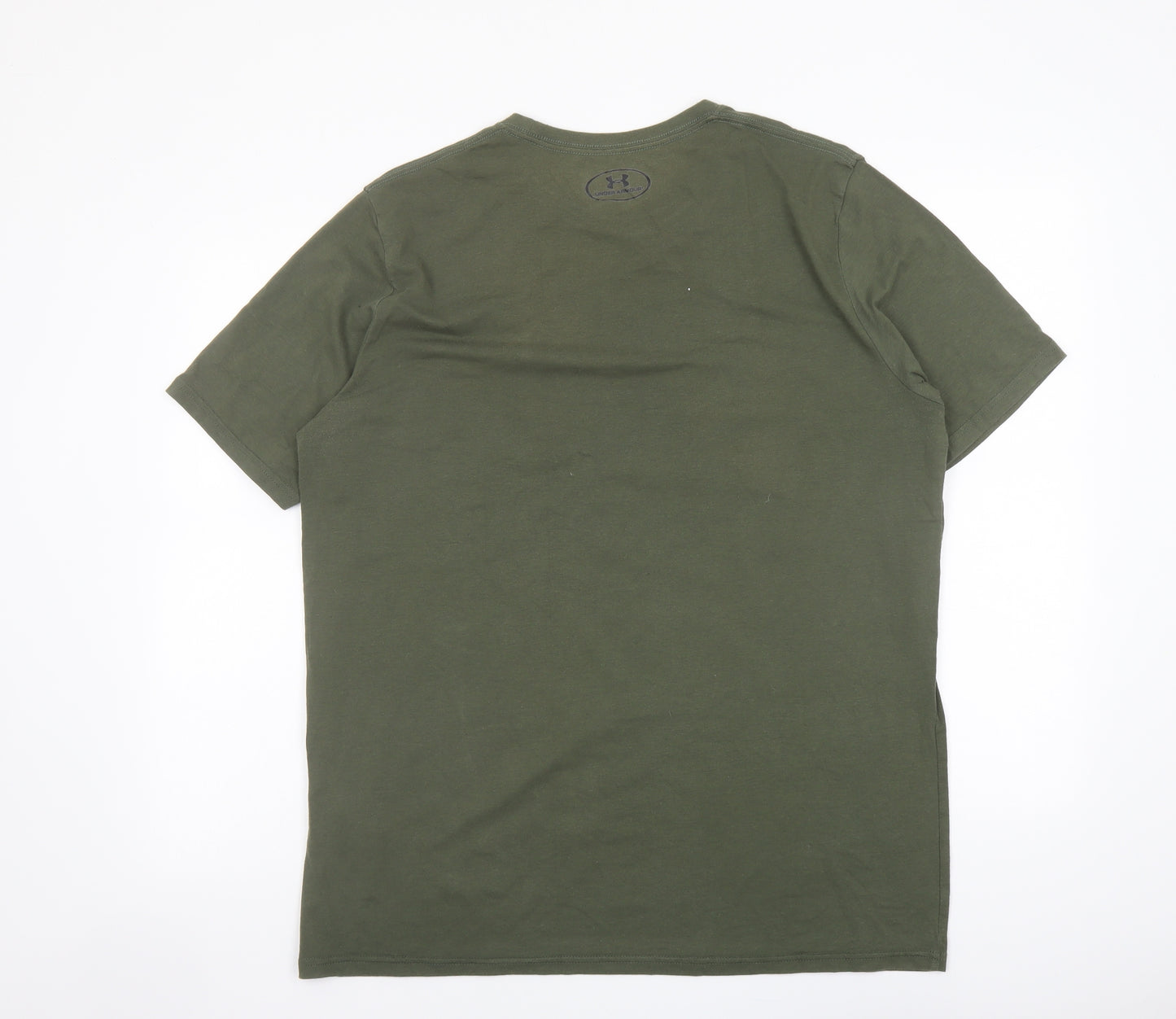 Under armour Mens Green Cotton T-Shirt Size L Crew Neck