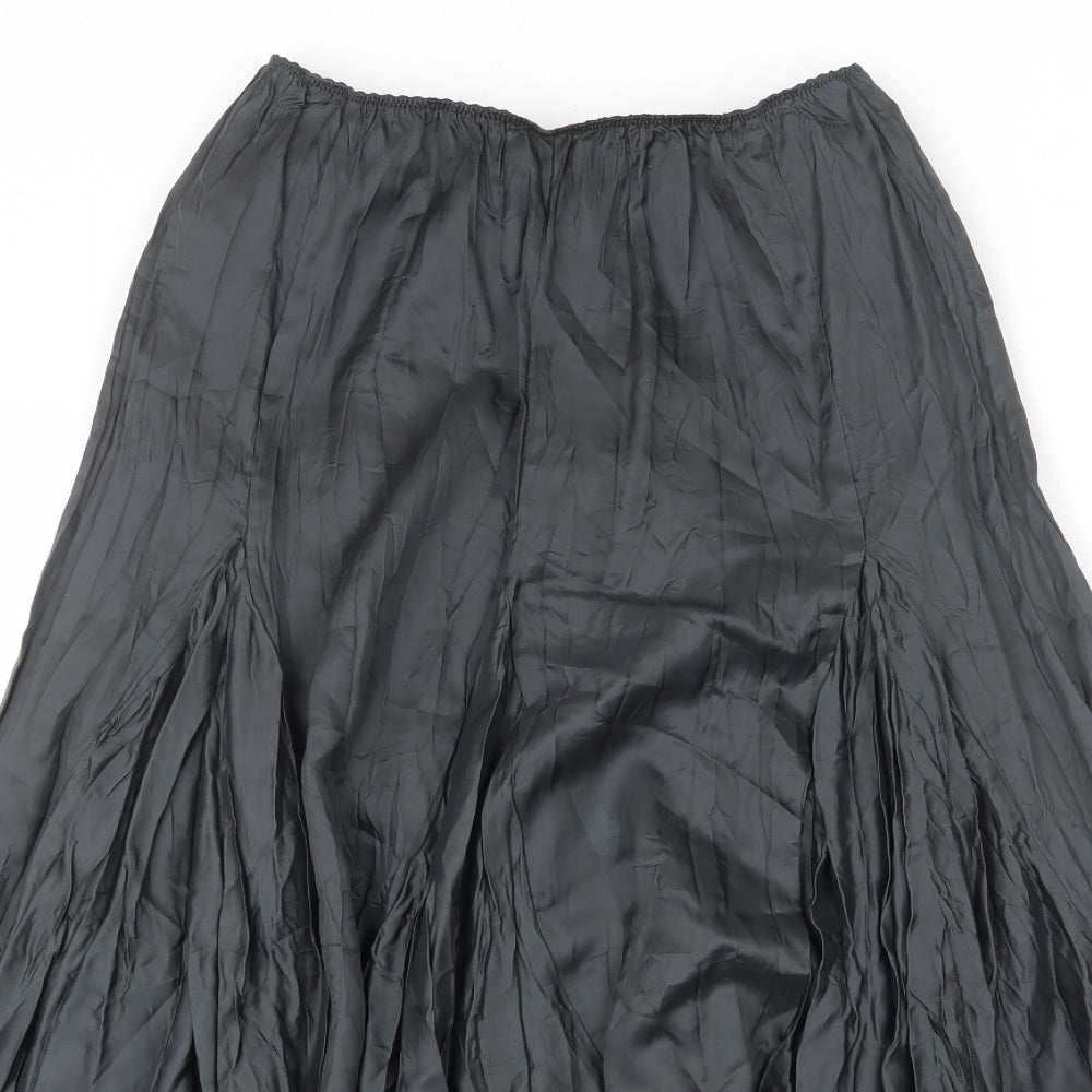 Monsoon Womens Grey Cupro A-Line Skirt Size 12