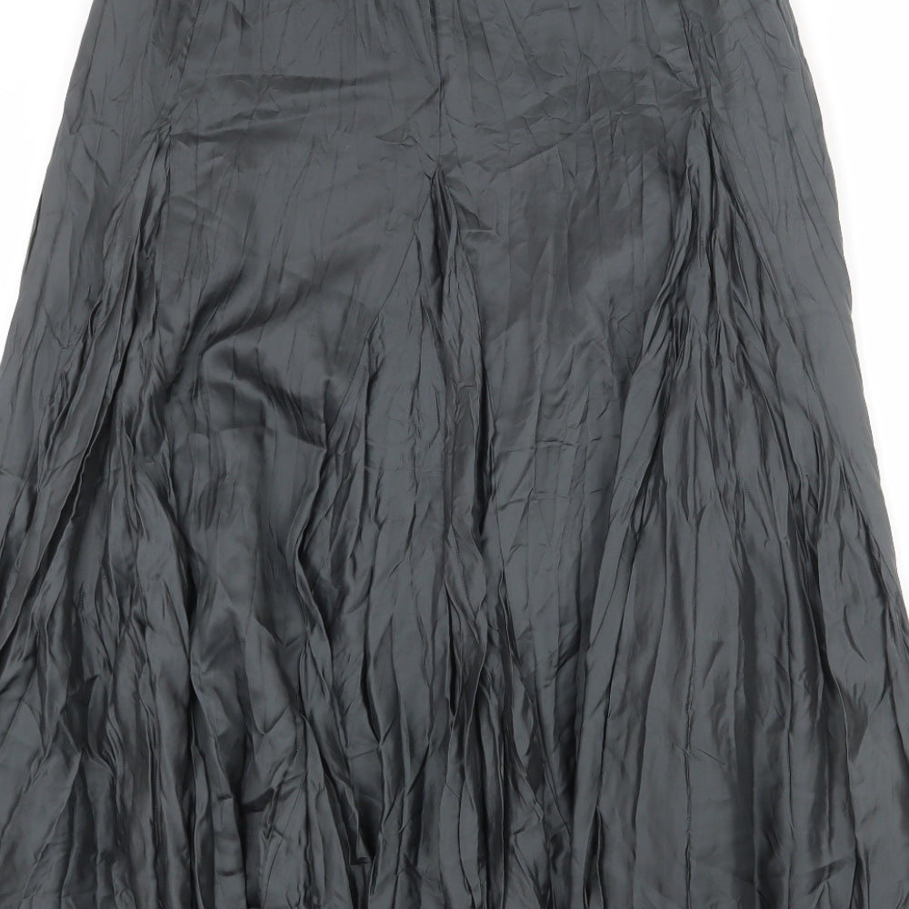 Monsoon Womens Grey Cupro A-Line Skirt Size 12