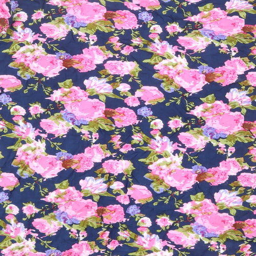 Traidcraft Womens Multicoloured Floral Viscose Kimono T-Shirt Size M V-Neck