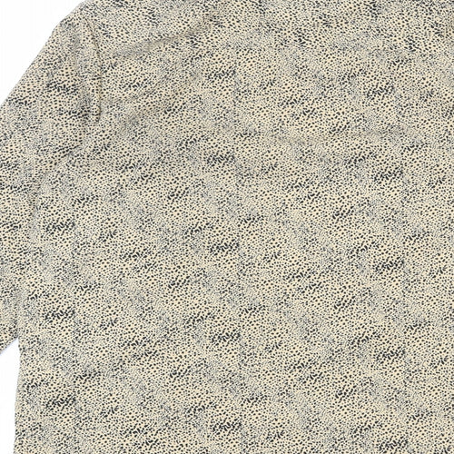 Brave Soul Womens Beige Geometric Polyester Basic Button-Up Size S Collared - Flecked Effect