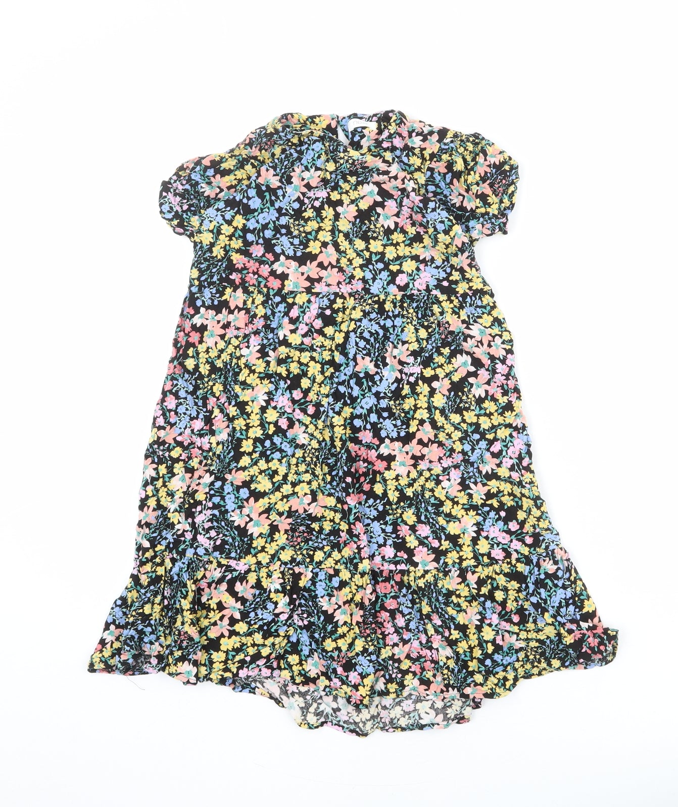NEXT Girls Multicoloured Floral Viscose A-Line Size 5 Years Crew Neck Button
