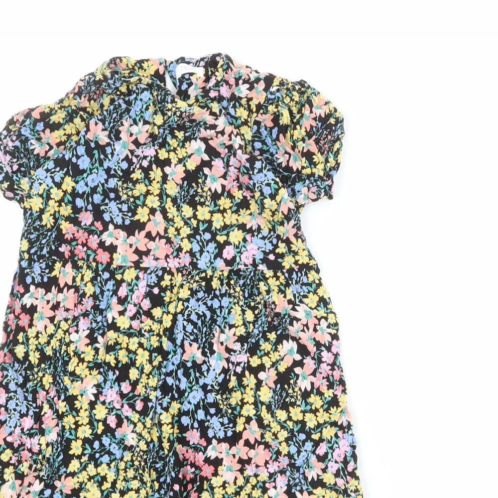 NEXT Girls Multicoloured Floral Viscose A-Line Size 5 Years Crew Neck Button