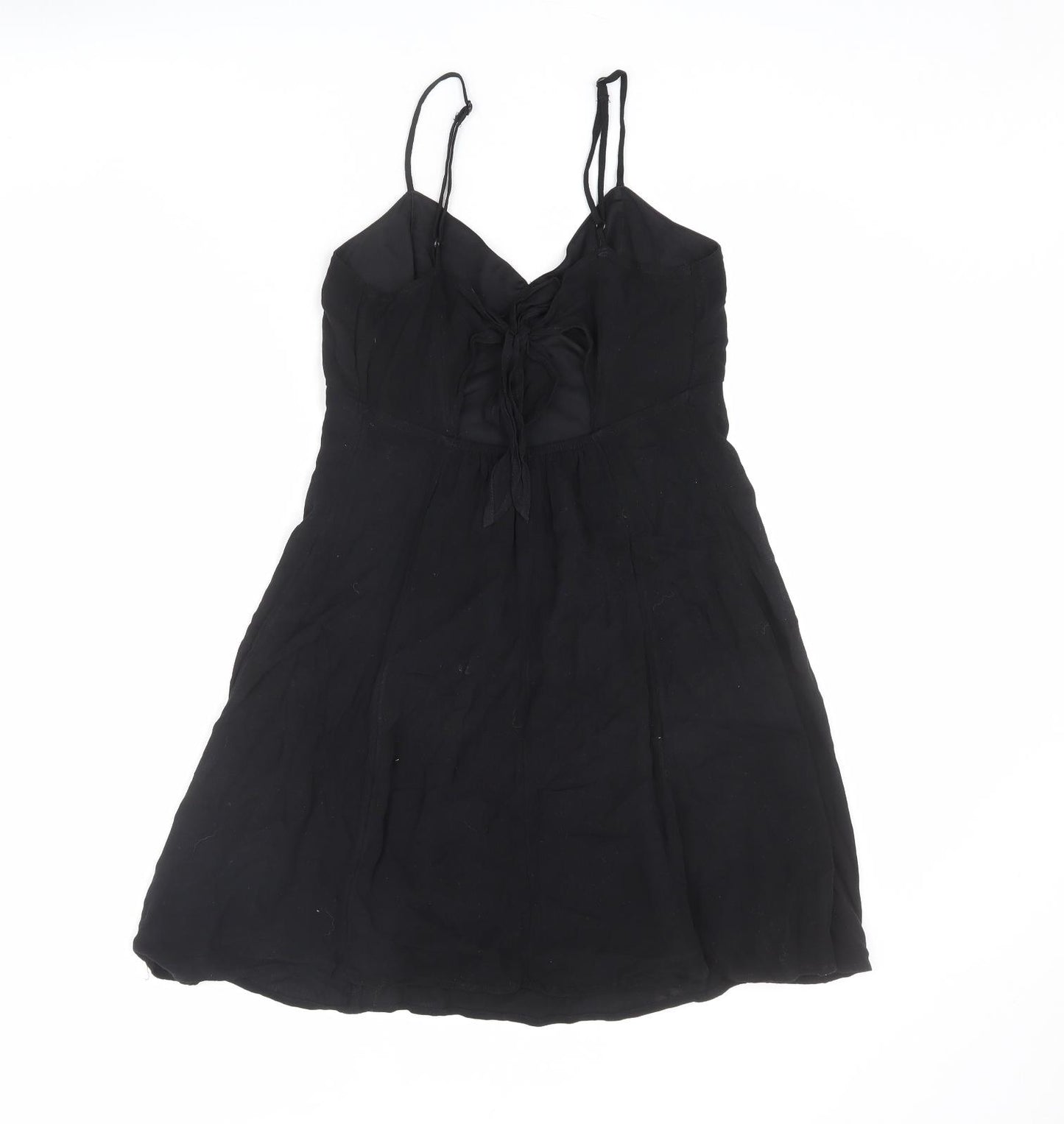 Divided by H&M Womens Black Viscose A-Line Size 12 Sweetheart Tie - Cut Out Back