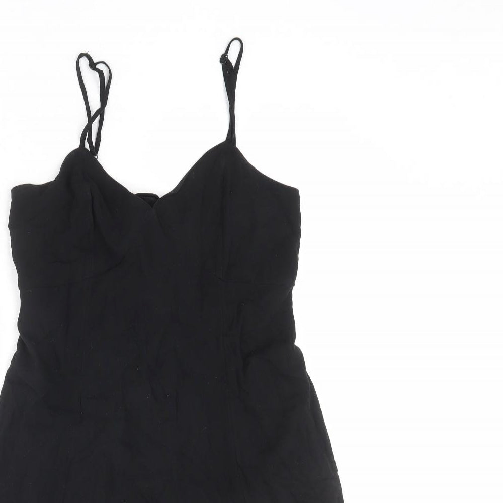 Divided by H&M Womens Black Viscose A-Line Size 12 Sweetheart Tie - Cut Out Back