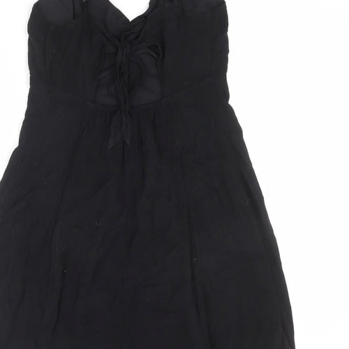 Divided by H&M Womens Black Viscose A-Line Size 12 Sweetheart Tie - Cut Out Back