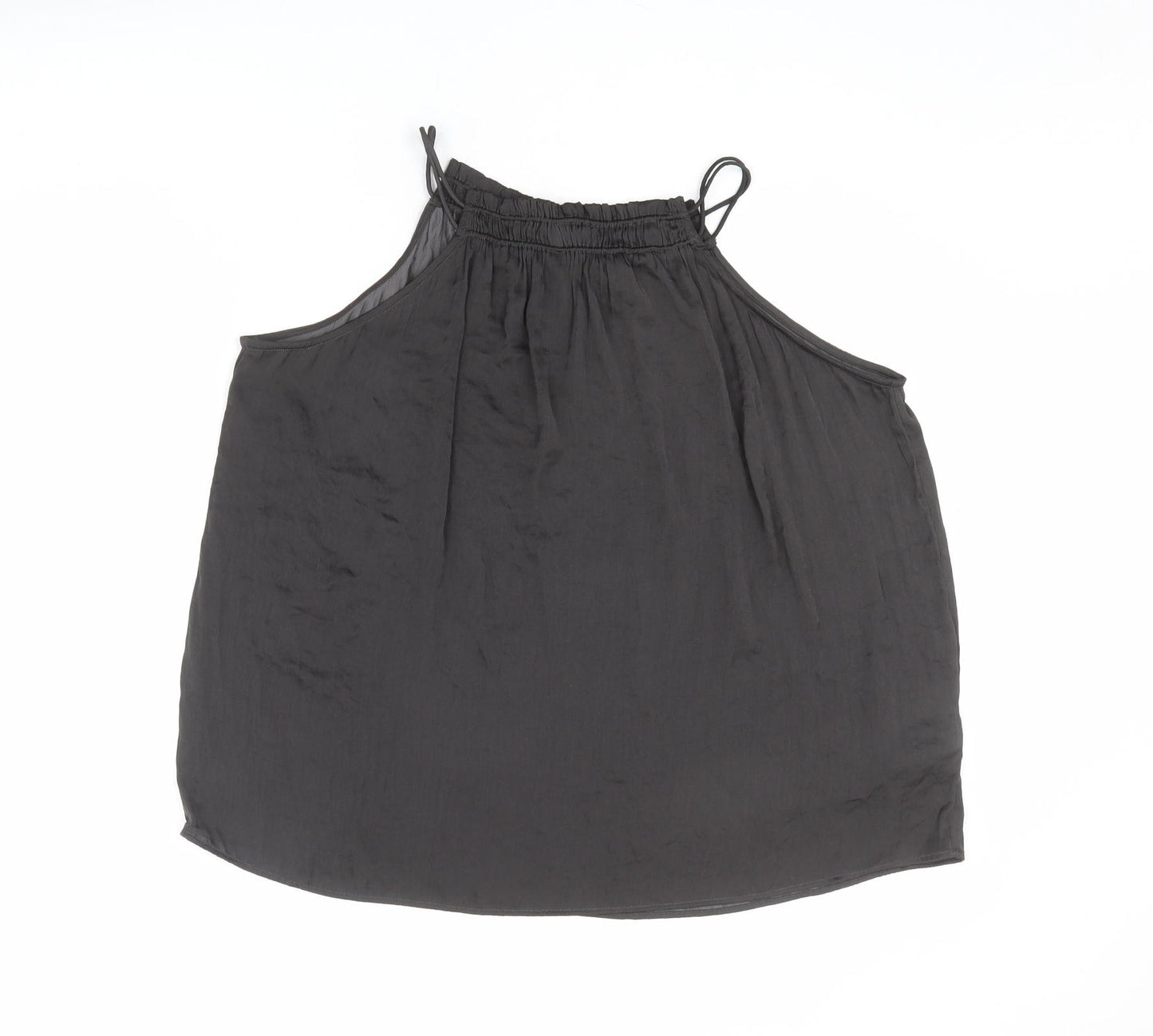 Marks and Spencer Womens Black Polyester Basic Tank Size 16 Square Neck