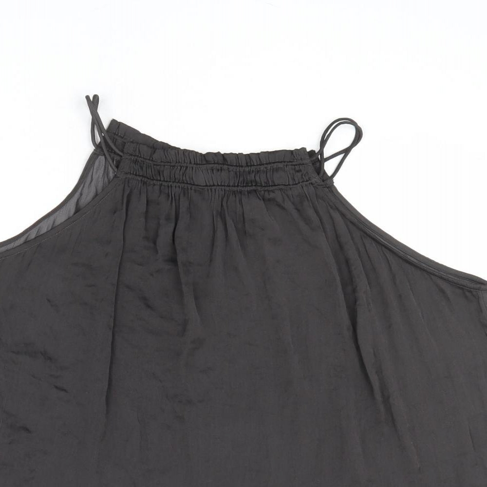 Marks and Spencer Womens Black Polyester Basic Tank Size 16 Square Neck