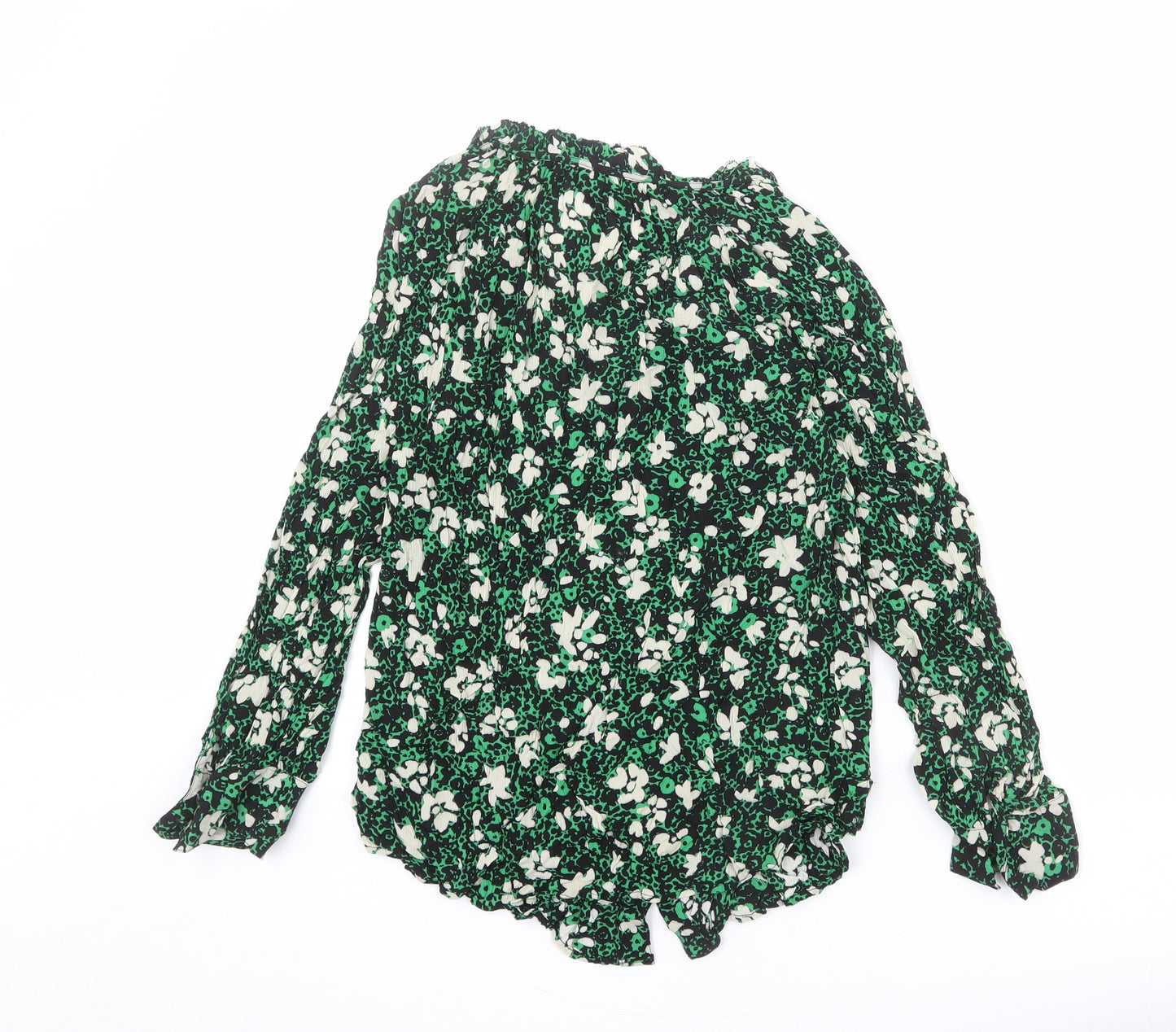 Marks and Spencer Womens Multicoloured Floral Polyester Basic Button-Up Size 12 Collared