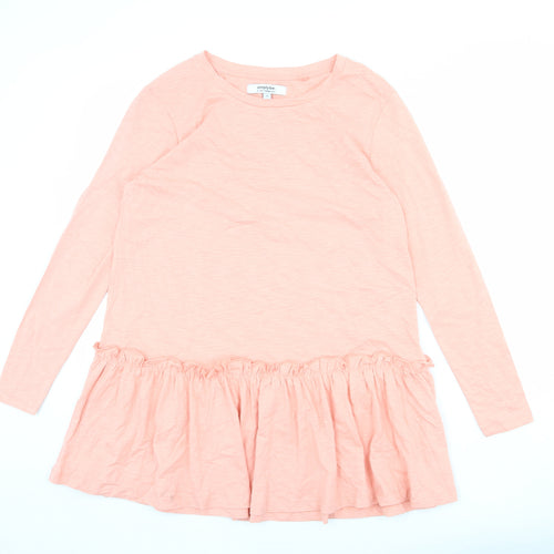 Simply Be Womens Pink Cotton Basic Blouse Size 12 Round Neck
