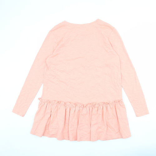 Simply Be Womens Pink Cotton Basic Blouse Size 12 Round Neck