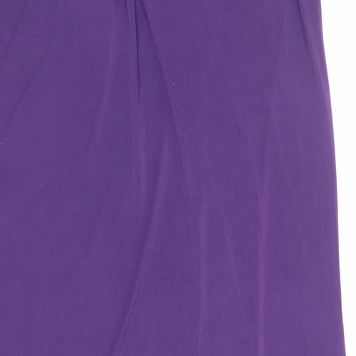Midnight Womens Purple Polyester Maxi Size XL Cowl Neck Pullover