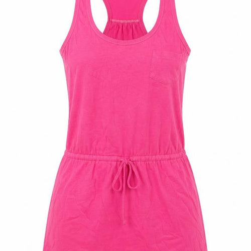 New Look Womens Pink Cotton Tank Dress Size 12 Round Neck Pullover