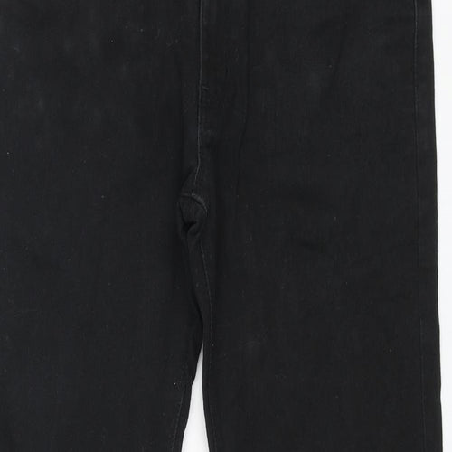 Marks and Spencer Mens Black Cotton Skinny Jeans Size 32 in L33 in Regular Button