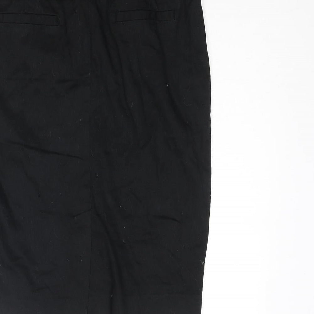 RESERVED Womens Black Polyester Straight & Pencil Skirt Size 10 Zip