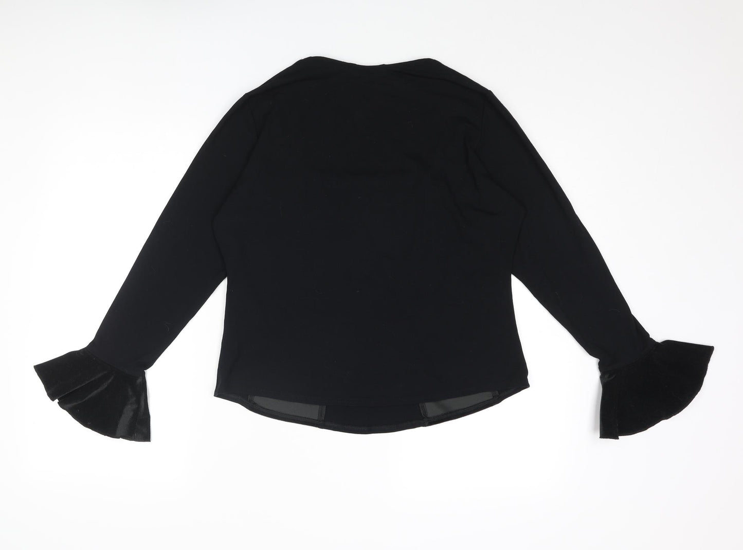 Marks and Spencer Womens Black Viscose Basic Blouse Size 18 Square Neck
