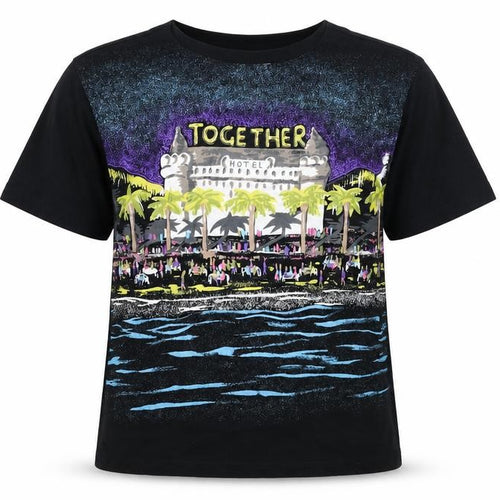 Together Womens Black Cotton Basic T-Shirt Size 8 Round Neck - Size 8-10, Together Hotel